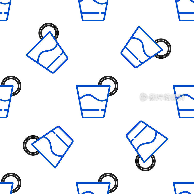 Line Cocktail icon isolated seamless pattern on white background. Colorful outline concept. Vector